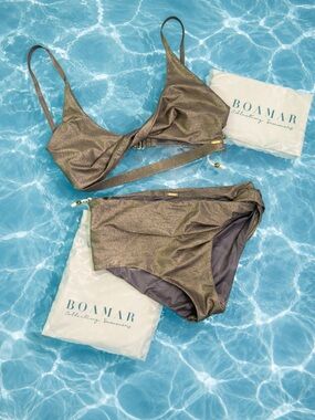 Free People Shimmery Dark Taupe Two-Piece Bikini